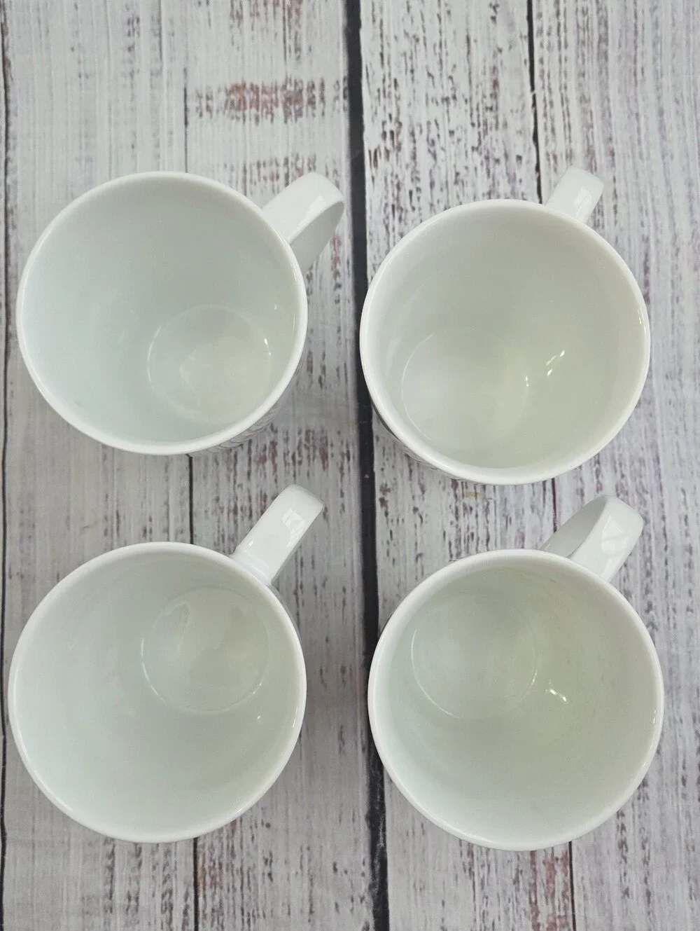 Pampered Chef Simple Additions Coffee Mugs Set of 2 Porcelain White 3079